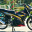 Tem rời dán xe Raider F150 đen. Họa tiết xanh cam lửa cá tính