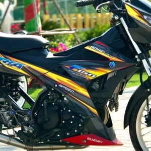 Tem rời dán xe Raider F150 đen. Họa tiết xanh cam lửa cá tính