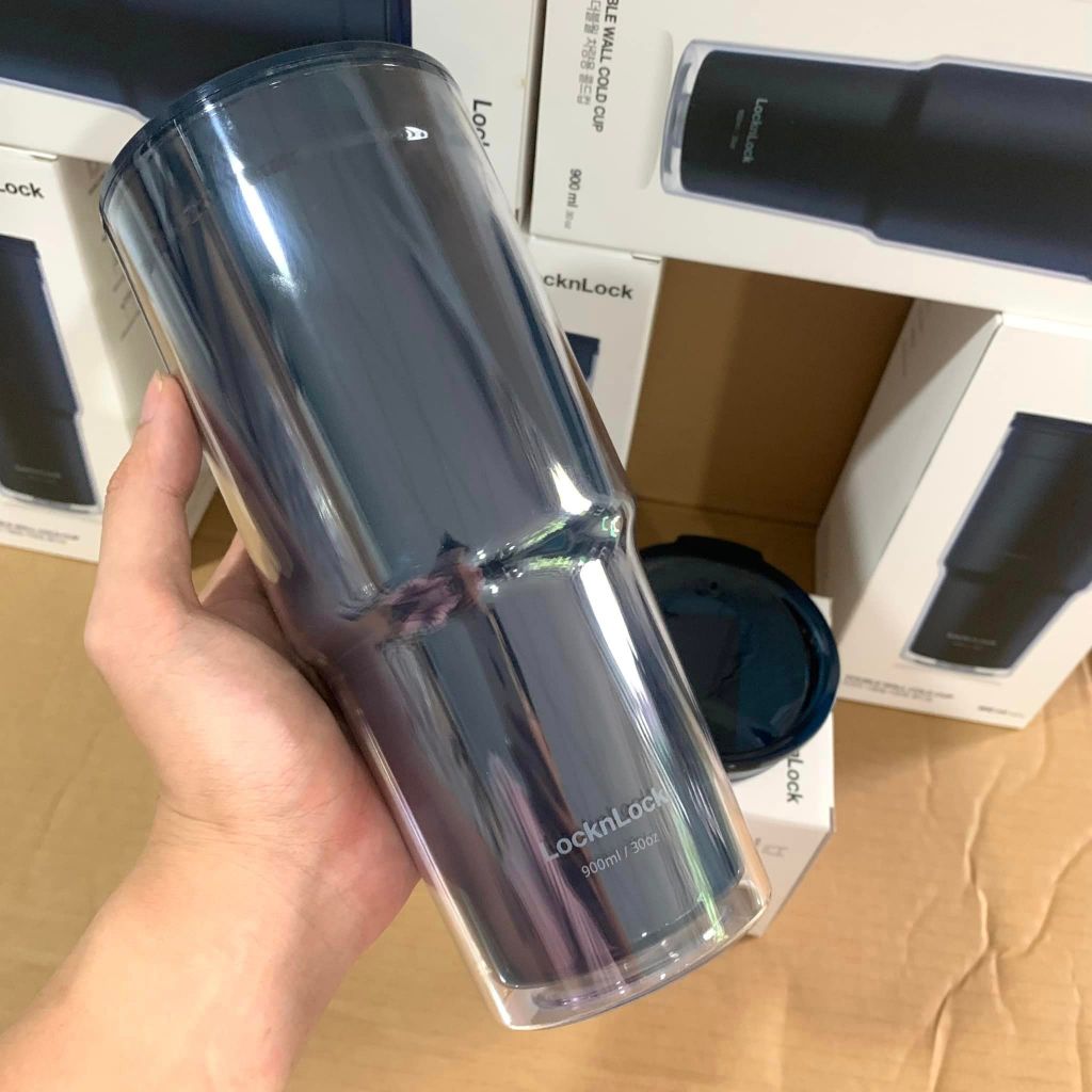 Ly nhựa 2 lớp Lock&Lock Double Wall Cold Cup 900ml HAP502 (2 màu) - K-MALL