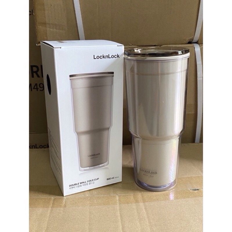 Ly nhựa 2 lớp Lock&Lock Double Wall Cold Cup 900ml HAP502 (2 màu) - K-MALL