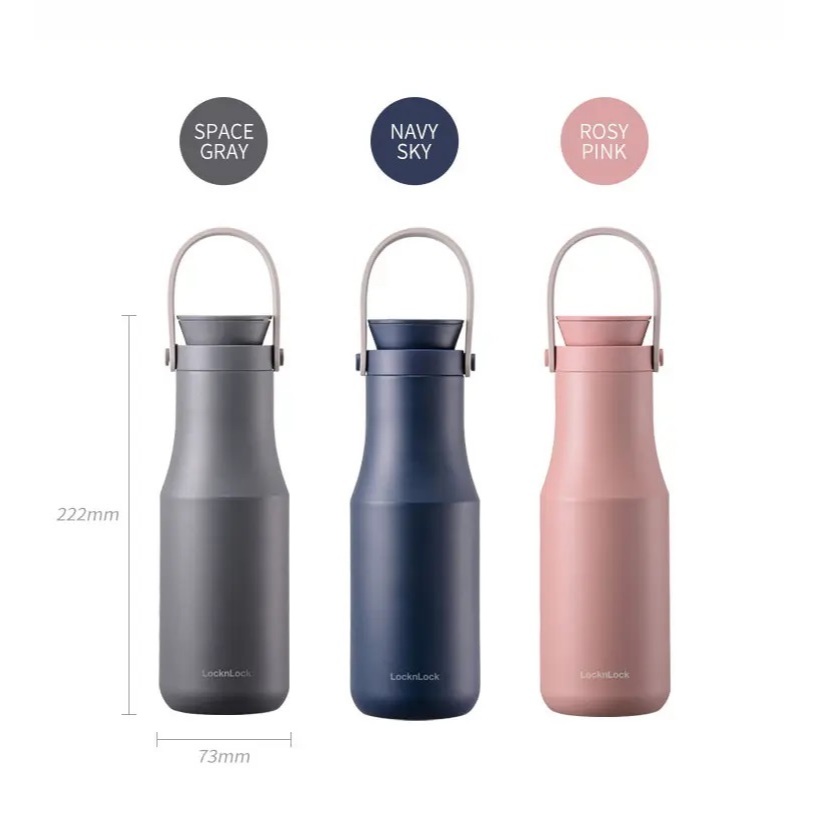 Bình giữ nhiệt LocknLock Metro Double Tumbler LHC4202 (470ml), 4 màu, kèm lỗi lọc trà - K-MALL
