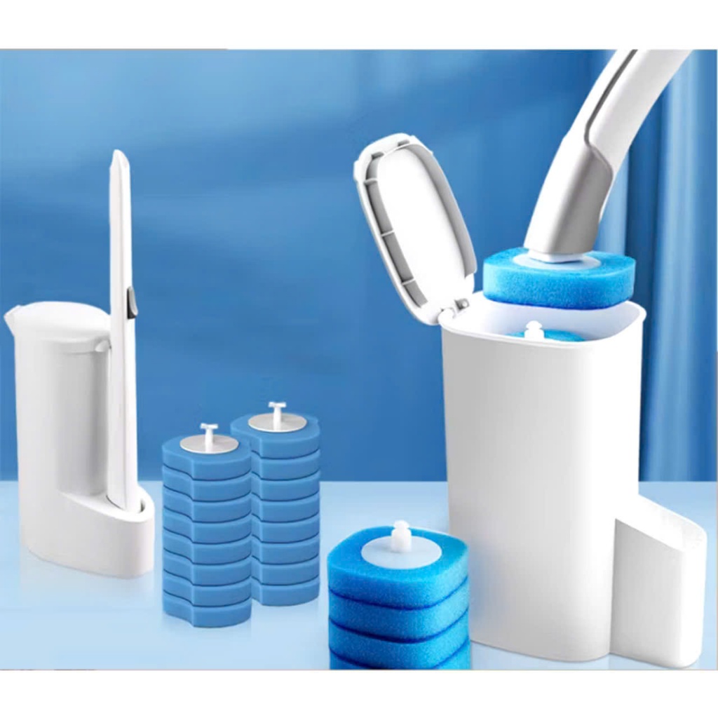 BỘ CỌ NHÀ VỆ SINH ĐA NĂNG , Bàn Chải Vệ Sinh gắn tường, cọ toilet xoay 360 độ thế hệ mới có đầu thay thế- CONHAVESINH