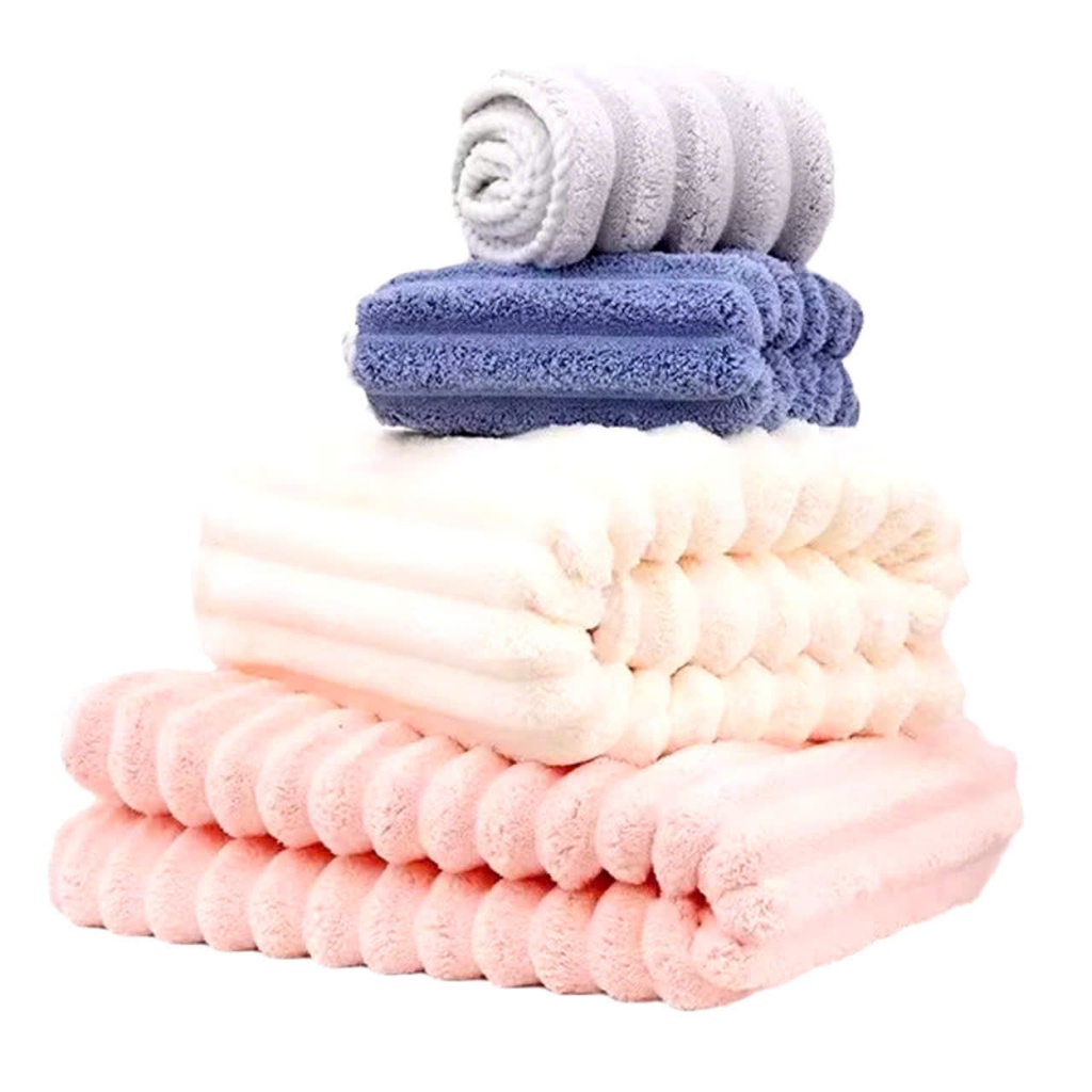 KHĂN TẮM SÓNG NƯỚC , Khăn tắm to, khăn choàng tắm,khăn tắm dày thấm hút nước cực tốt dạng sóng mềm mịn 70x140cm: KHĂNTẮM