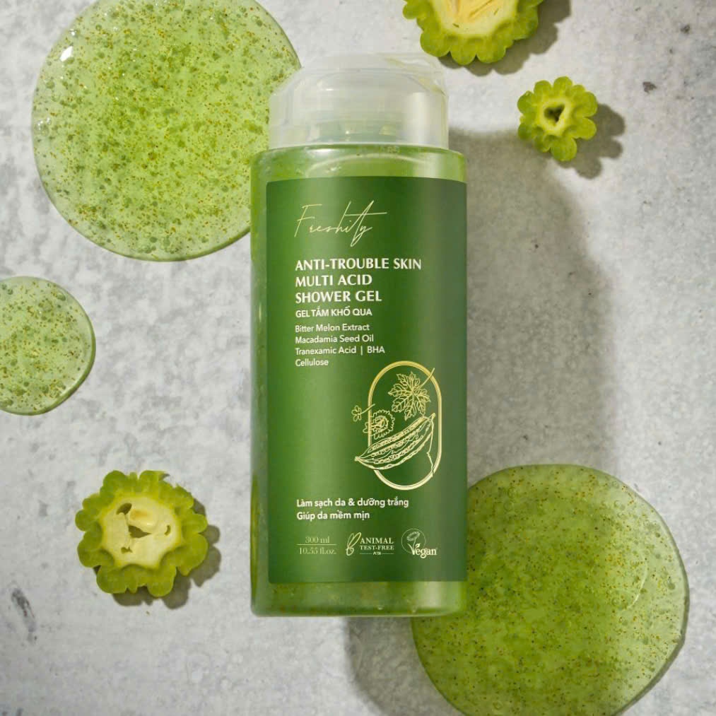 Gel tắm khổ qua Freshity 300ml dưỡng sáng, làm sạch da chết cho làn da ...