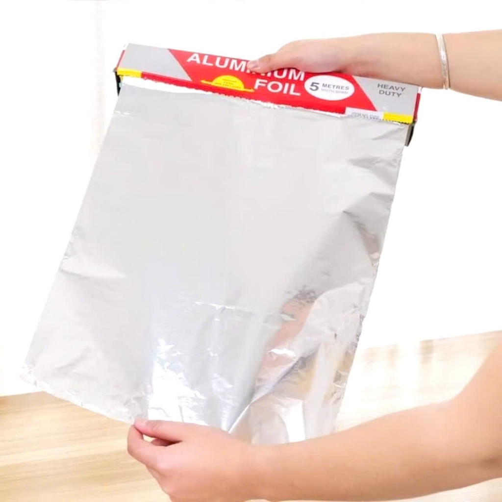 CUỘN GIẤY BẠC 5M*30CM,  CUỘN GIẤY BẠC NƯỚNG ALU (size 30cm x 5m) -  GIẤY BẠC LÓT NỒI ĐA NĂNG