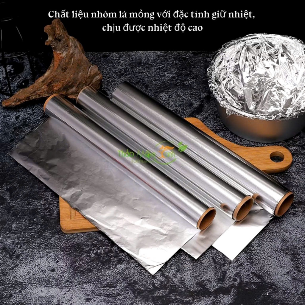 CUỘN GIẤY BẠC 5M*30CM,  CUỘN GIẤY BẠC NƯỚNG ALU (size 30cm x 5m) -  GIẤY BẠC LÓT NỒI ĐA NĂNG