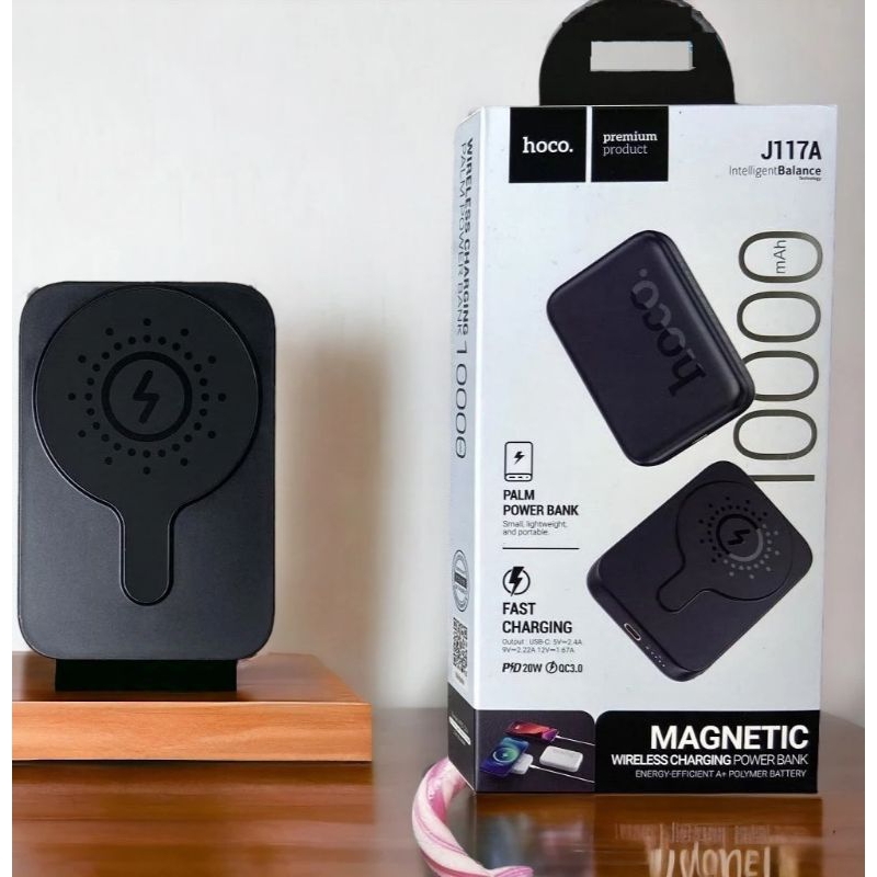 Sạc dự phòng không dây hoco J117A 10000mAh Sạc không dây 15W, QC 3.0 22.5W và TypeC PD 20W.