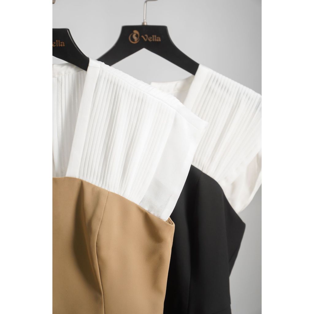 Vella Fashion đầm peplum tay xếp ly, đầm công sở, váy dự tiệc VD24071 - FONIA DRESS