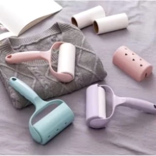 SET CÂY LĂN BỤI KÈM 6 LÕI,  Bộ Cây Lăn Bụi 6 Lõi Lăn Thay Thế Làm Sạch Quần Áo, Ga Giường, Sofa, Lông Chó Mèo: CAYLANBUI