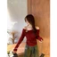Triangle - (Giá thanh lý, không hoàn) Button Knit Áo len dệt kim GS trễ vai gắn cúc làm điểm nhấn