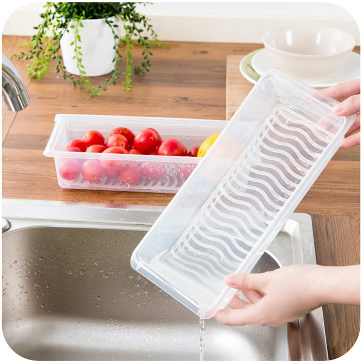 Combo 5 Hộp đựng thực phẩm thu nhỏ tiện lợi, kèm khay ráo nước Chính Hãng VIỆT NHẬT (MÃ 6586)