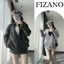 Set đồ nữ thu đông áo cổ V mix quần short Fizano, đồ bộ nữ chất thun gân mịn 3 màu HCOM3225