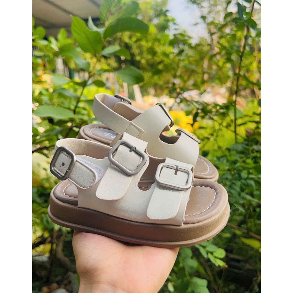 sandal bé gái dép quai hậu cho bé trai đi học quai ngang chống trượt nhẹ êm chân QCCC trắng, đen cho bé từ 2 tuổi A113