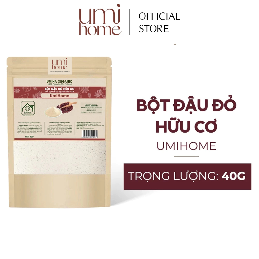 Ảnh Bột Đậu Đỏ đắp mặt hữu cơ UMIHOME| Red Bean Powder 100% Organic 135G 3