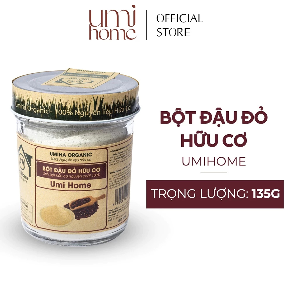 Ảnh Bột Đậu Đỏ đắp mặt hữu cơ UMIHOME| Red Bean Powder 100% Organic 135G 2
