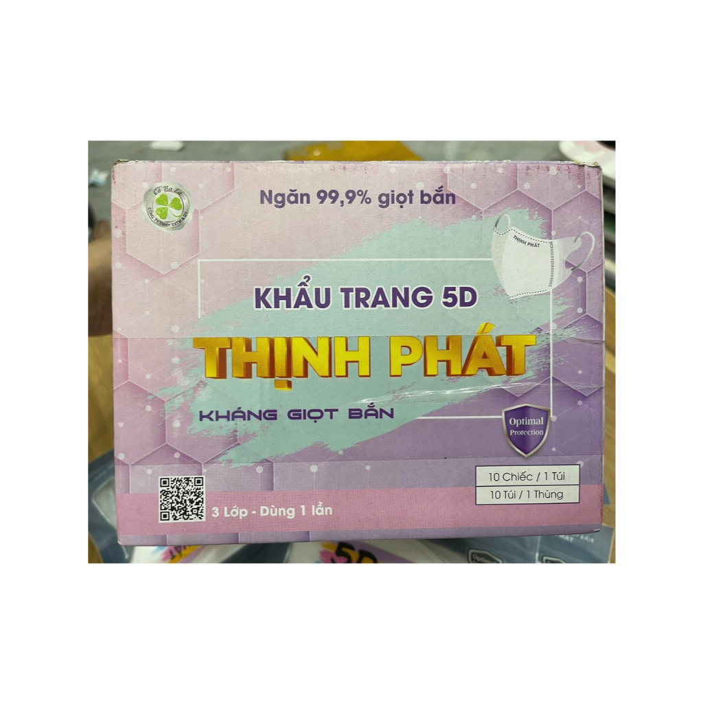 Thùng 100 Chiếc Khẩu Trang 5D Thịnh Phát 3 Lớp,Kháng Khuẩn,Chống Tia UV