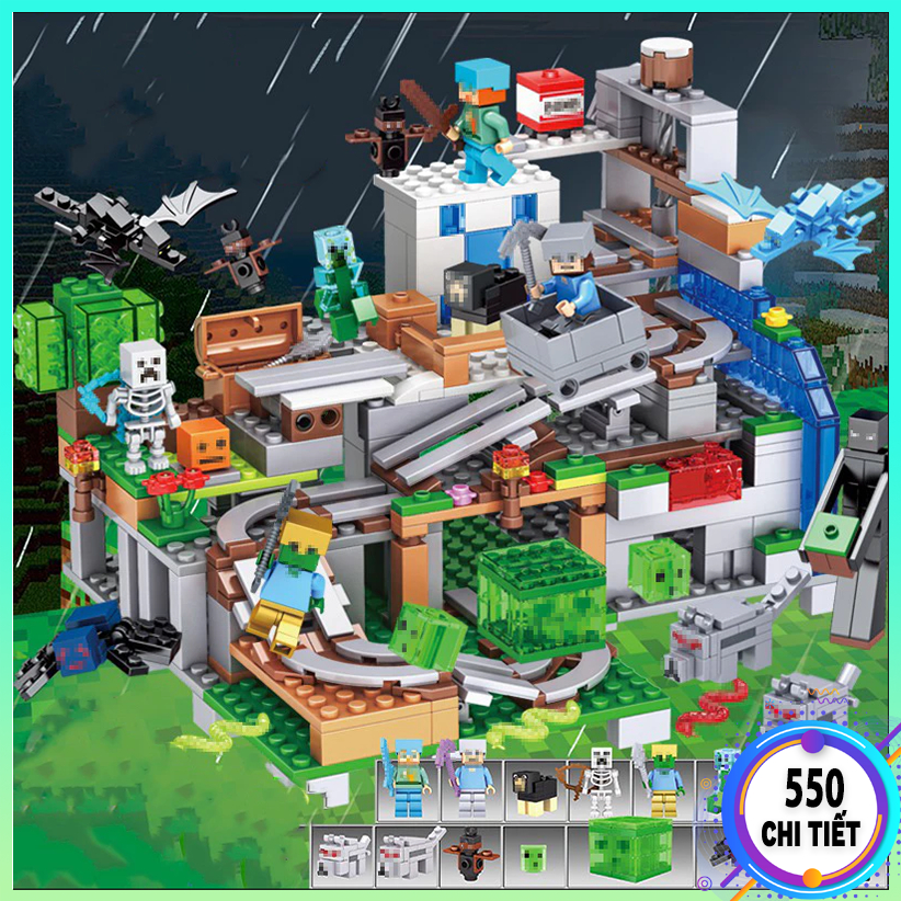 [550 Chi Tiết] Bộ đồ chơi lắp ráp MINECRAFT- KHU MỎ HOANG, mô hình lắp ...
