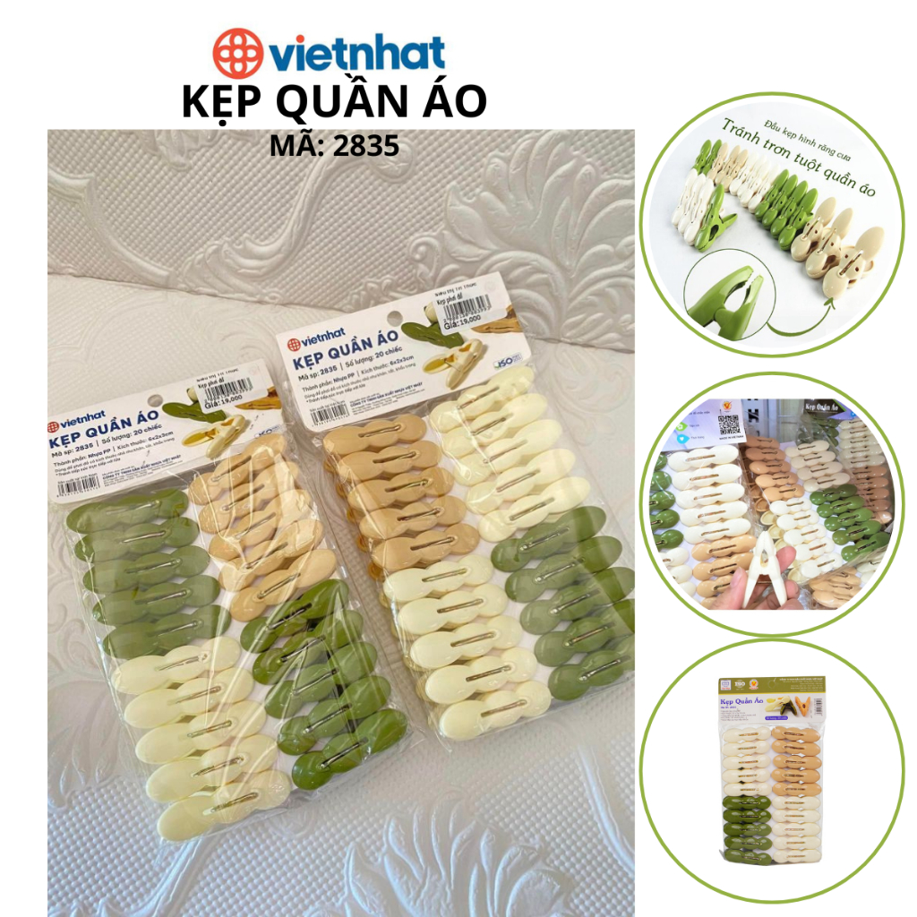 Set 20 chiếc kẹp quần áo Chính Hãng VIỆT NHẬT (Mã 2835)