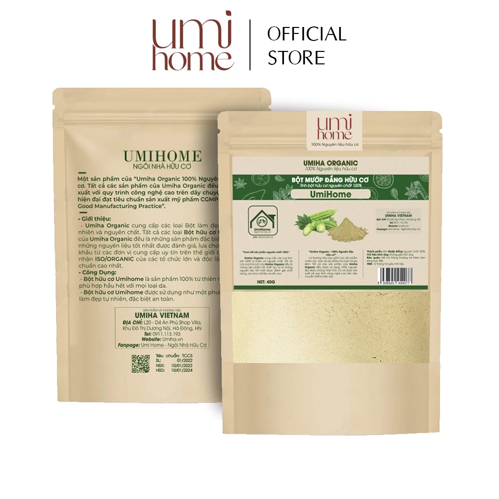 Ảnh Bột Muớp Đắng hữu cơ UMIHOME nguyên chất 135G | Đắp mặt nạ ngừa mụn 2