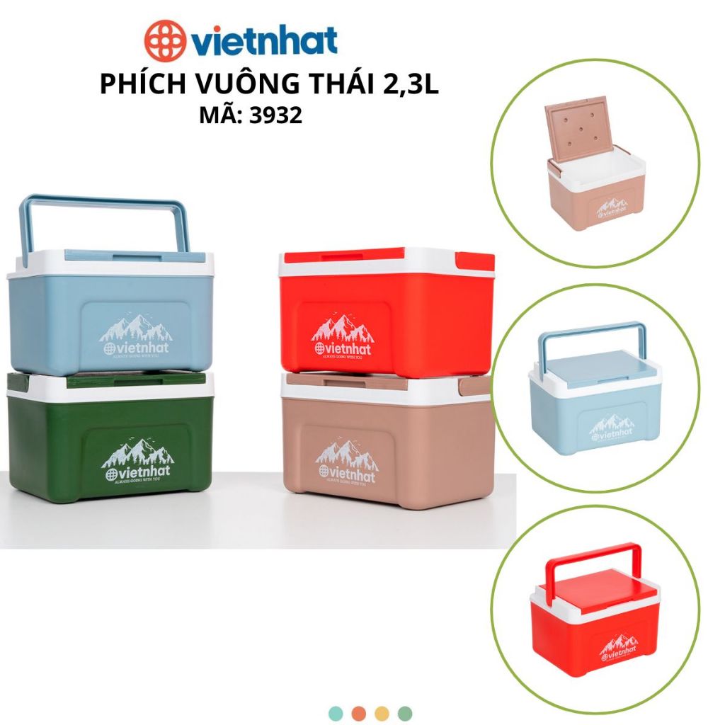 Phích vuông thái 2,3L, Phích đá vuông CHÍNH HÃNG VIỆT NHẬT (Mã 3932)