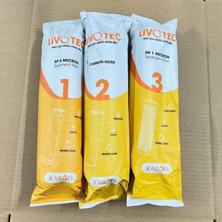 Lõi lọc nước Karofi Livotec 1-2-3 Chính Hãng 100% - Lõi lọc thô Livotec 123