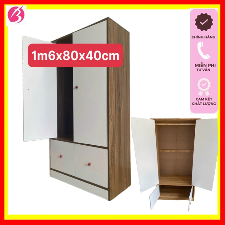 Tủ quần áo gỗ 160x80x40cm - Tủ đựng đồ đa năng Chất Liệu MDF Phong Cách Hiện Đại - DecorAnhKhoa
