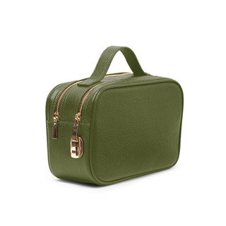 Túi Clutch nam, túi Golf du lịch kẹp nách FTT Leather Da Bò Dáng Hộp 2 Ngăn Kéo Có Khóa Số Bảo Mật