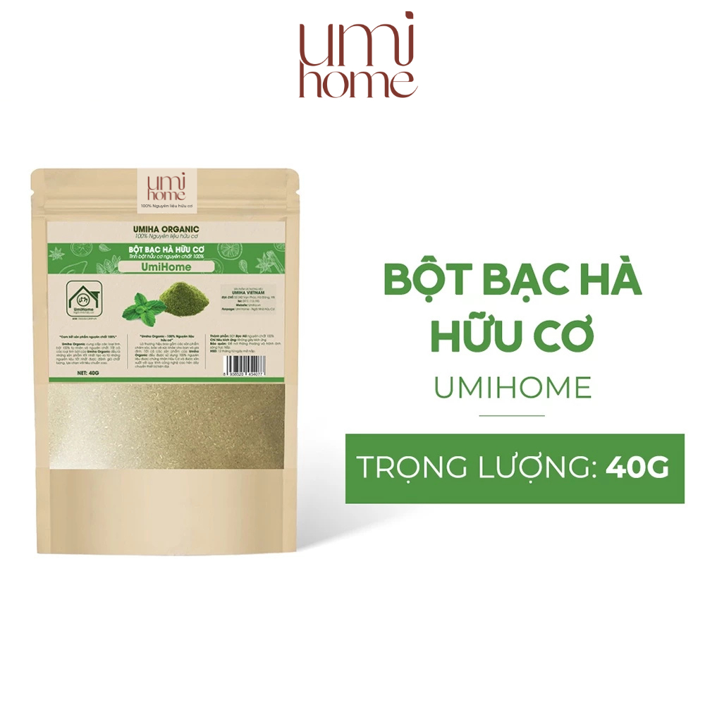 Ảnh Bột đắp mặt nạ Bạc Hà nguyên chất UMIHOME 135g loại bỏ mụn trứng cá, se khít lỗ chân lông, dưỡng hồng da 3