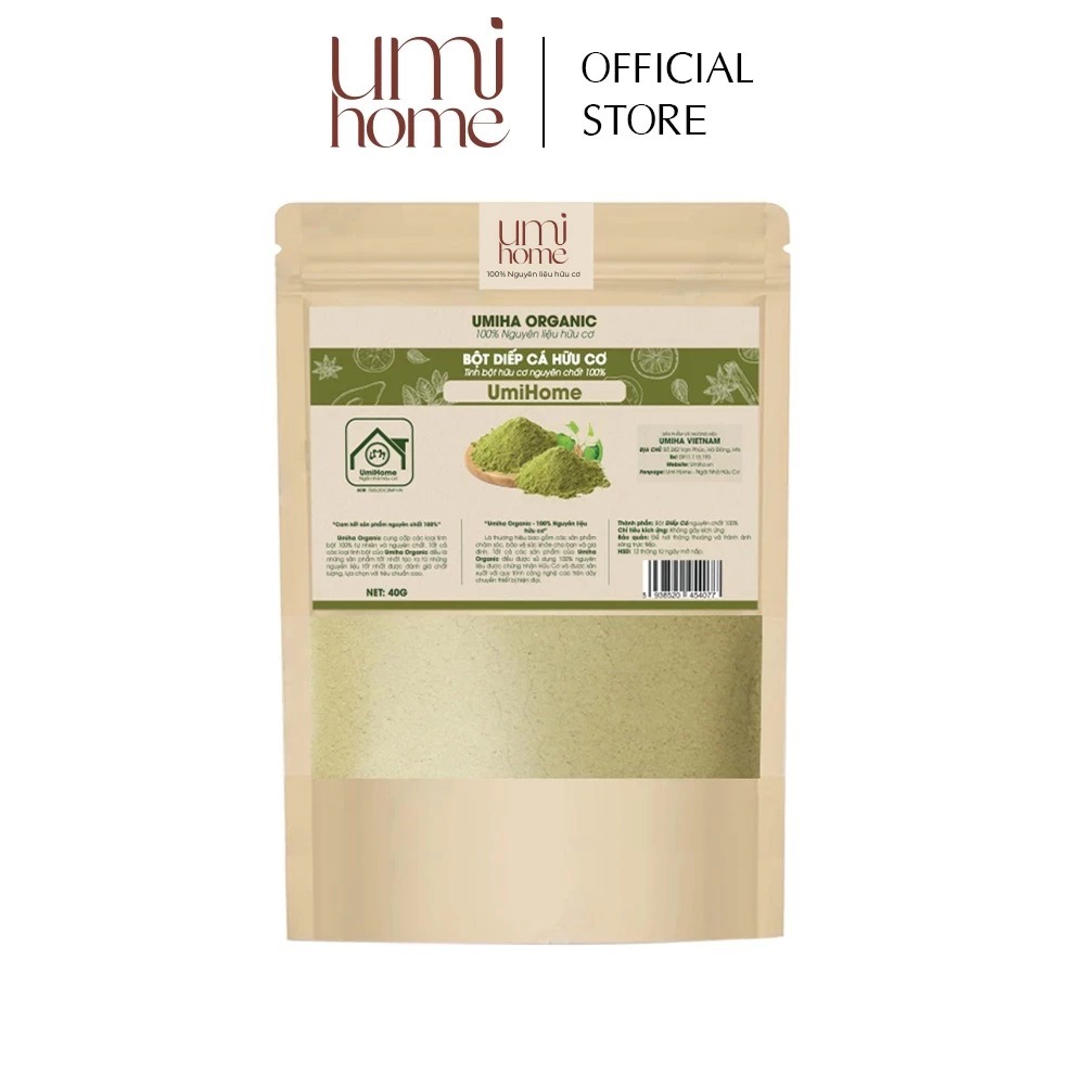 Ảnh Bột Diếp Cá đắp mặt hữu cơ UMIHOME nguyên chất 135G 3