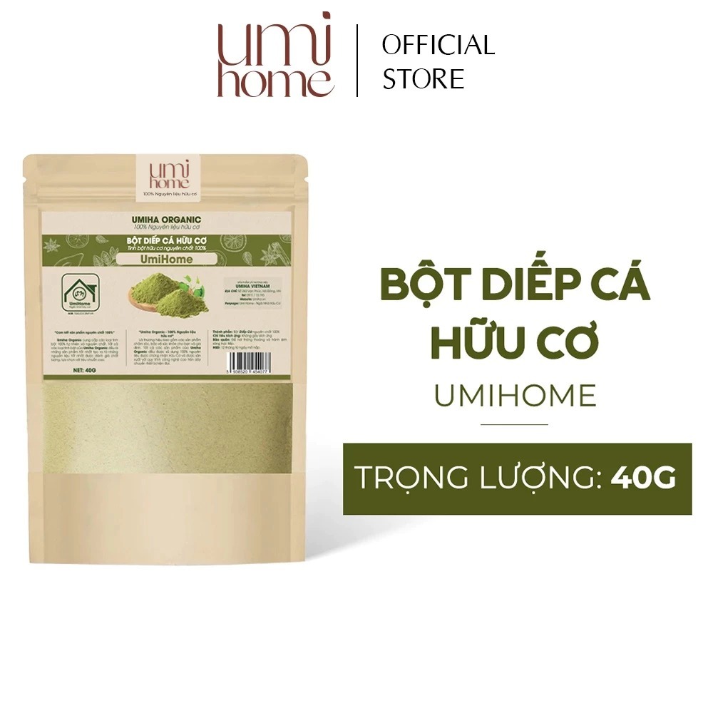 Ảnh Bột Diếp Cá đắp mặt hữu cơ UMIHOME nguyên chất 135G 1