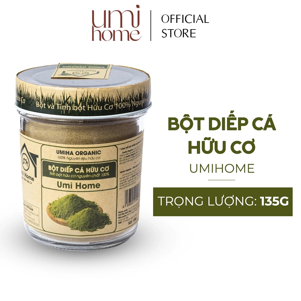 Ảnh Bột Diếp Cá đắp mặt hữu cơ UMIHOME nguyên chất 135G 2
