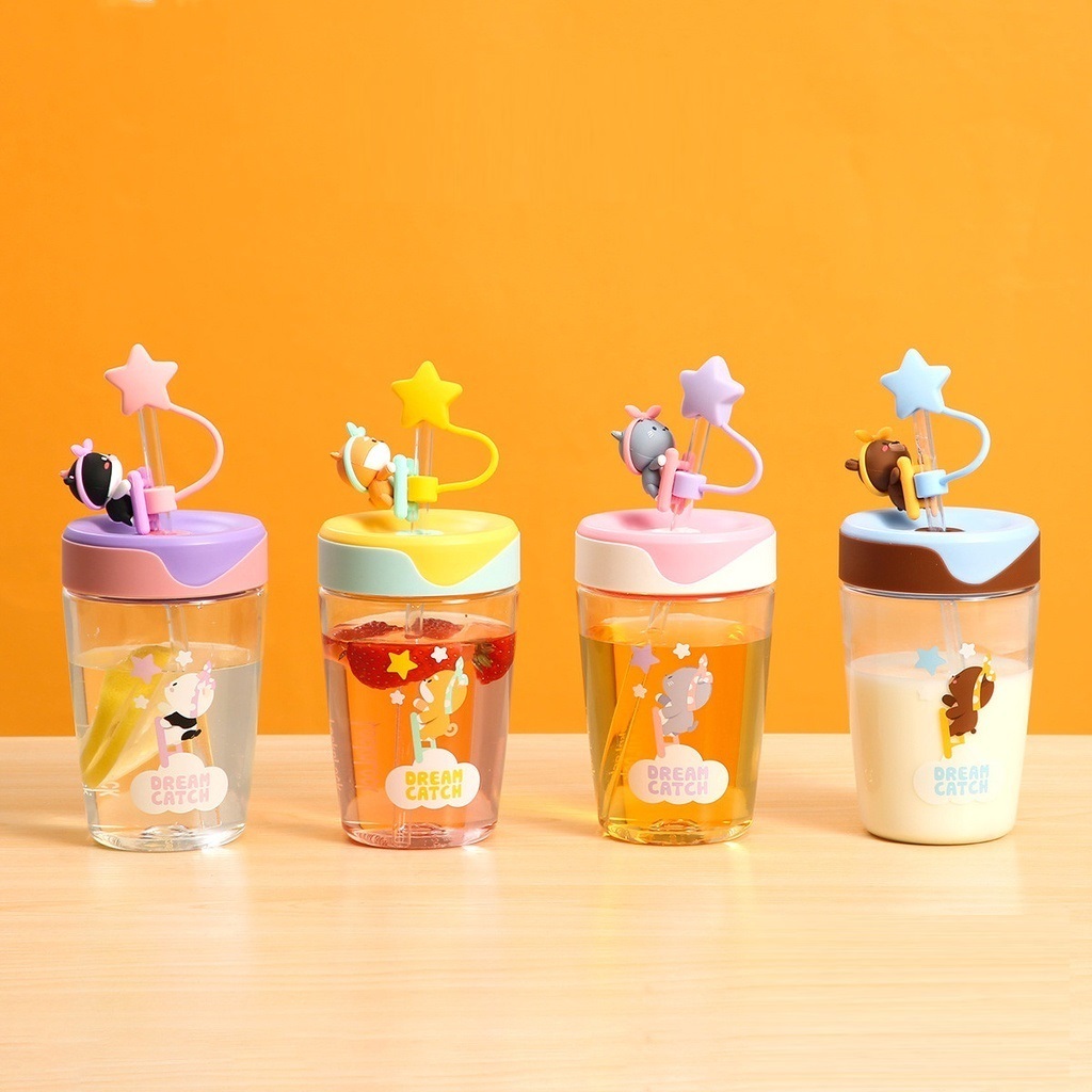 Ly nhựa LocknLock Dream Catcher ABF779 (520ml) có nắp đậy ống hút siêu cute tặng kèm Sticker dễ thương