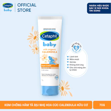 Kem chống hăm tã dịu lành CETAPHIL BABY DIAPER CREAM CALENDULA 70G Bé sơ sinh , kem hăm