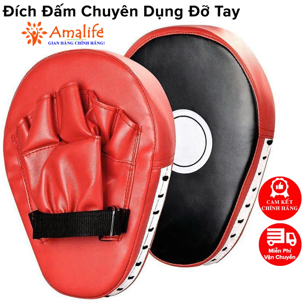 Ảnh Đệm Tập Đấm Bốc Bọc Da PU Chọn Màu – Đích Đấm Xỏ Tay, Pad Đấm Tập Võ Thuật MuayThai MMA Đích Tay Gấu Chính Hãng Amalife 1