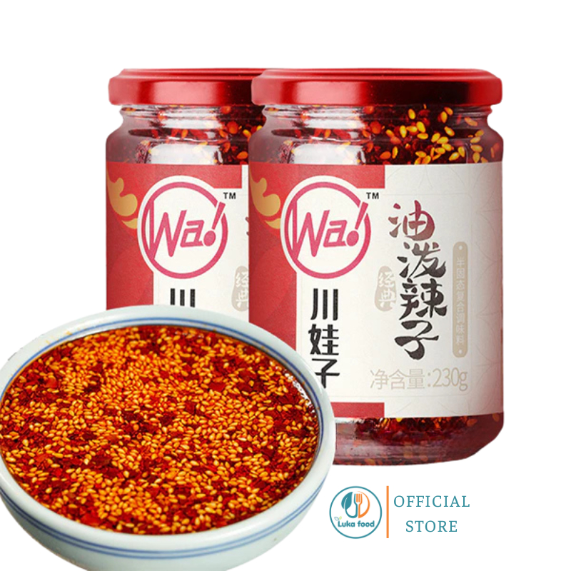 Sốt Ớt Đỏ Chưng Mè Tứ Xuyên WA 235g - Sa Tế Ớt Nướng Than Cay Tê, Trộn Mì Cực Đỉnh Chuẩn Vị Hoa Luka Food