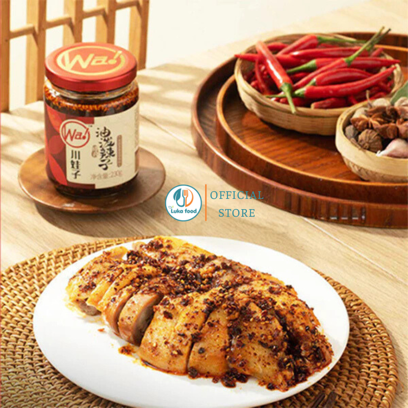 Sốt Ớt Đỏ Chưng Mè Tứ Xuyên WA 235g - Sa Tế Ớt Nướng Than Cay Tê, Trộn Mì Cực Đỉnh Chuẩn Vị Hoa Luka Food