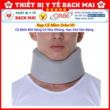 ĐAI NẸP CỔ MỀM, BĂNG THUN CỐ ĐỊNH KHỚP SỐNG CỔ H1 TRẮNG ORBE, BÓ CỔ / NẸP CỔ MỀM ORBE HỖ TRỢ CỐ ĐỊNH KHỚP ĐỐT SỐNG CỔ