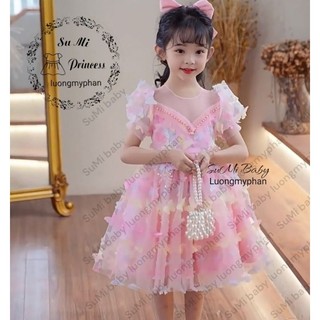 [ 𝗛𝗮̀𝗻𝗴 𝘁𝗵𝗶𝗲̂́𝘁 𝗸𝗲̂́ ] Đầm công chúa cầu vồng hồ điệp cao cấp cho bé [ 𝗧𝗮̣̆𝗻𝗴 𝗰𝗮̀𝗶 ] Princess dress for baby