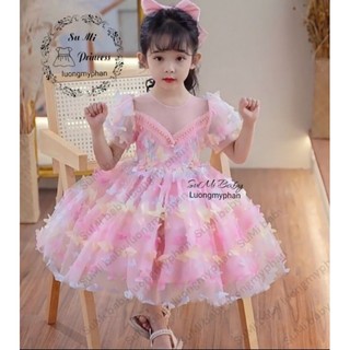 [ 𝗛𝗮̀𝗻𝗴 𝘁𝗵𝗶𝗲̂́𝘁 𝗸𝗲̂́ ] Đầm công chúa cầu vồng hồ điệp cao cấp cho bé [ 𝗧𝗮̣̆𝗻𝗴 𝗰𝗮̀𝗶 ] Princess dress for baby