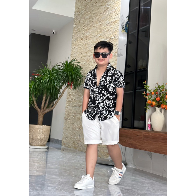 set sơmi hoạ tiết cho bé trai 10kg-52kg TONiBRAND
