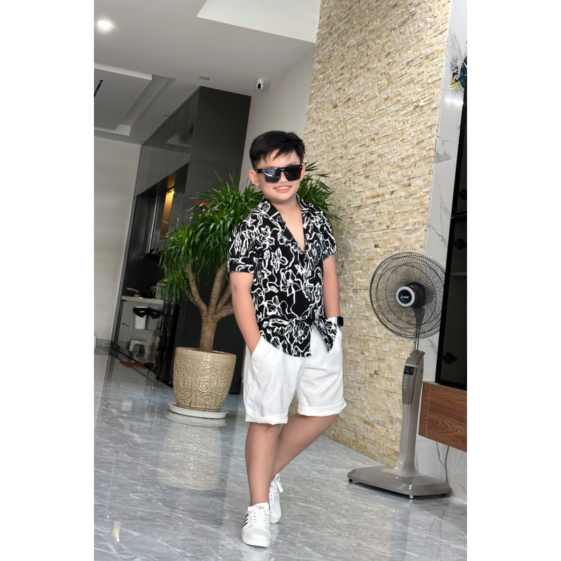 set sơmi hoạ tiết cho bé trai 10kg-52kg TONiBRAND