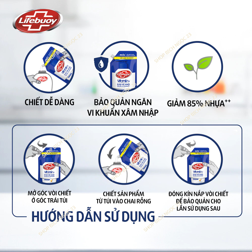 Nước rửa tay sạch khuẩn Lifebuoy Dạng Túi 1KG.