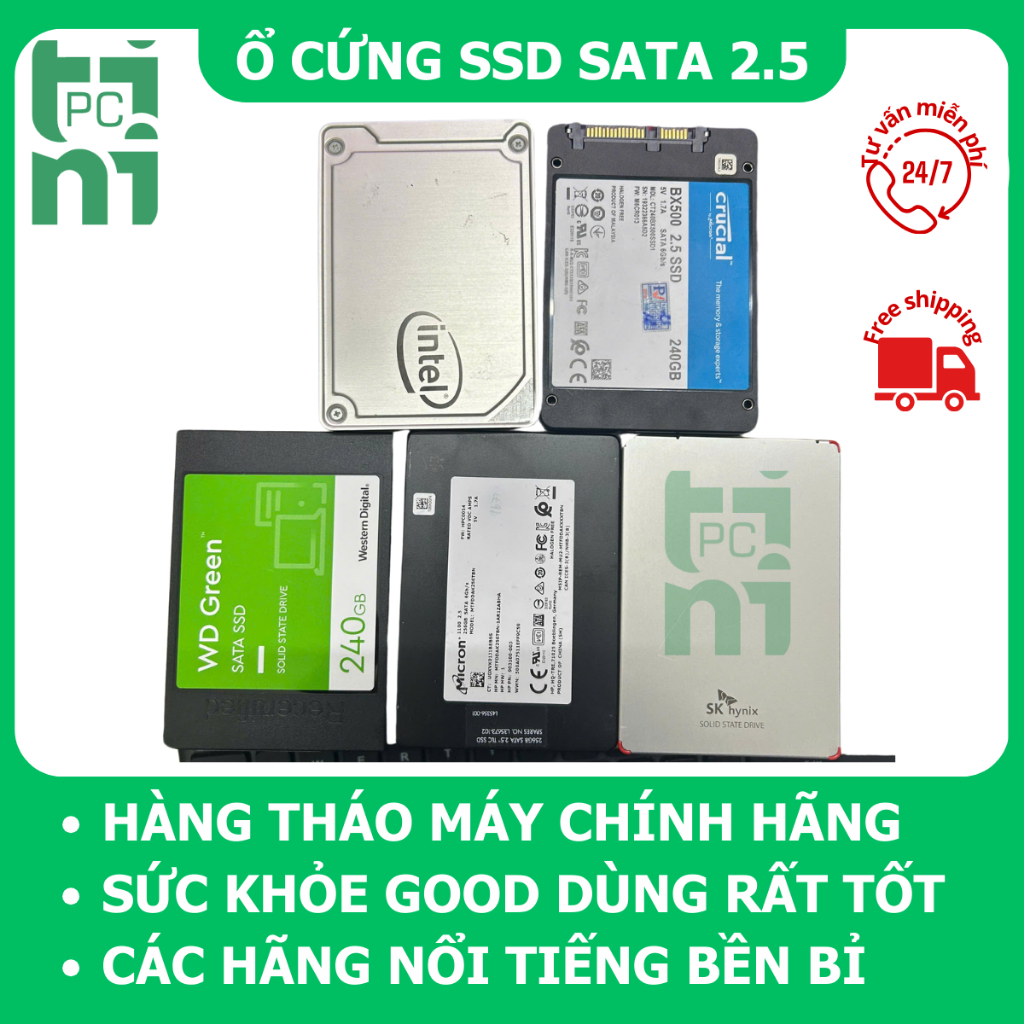 Ổ cứng SSD 120GB 240GB 256GB 500GB 512GB 1TB 2.5 inch SATA 3 Tháo