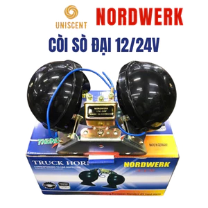 Kèn Ốc/ Còi Sên Ô Tô NORDWERK- Made In Germany 12/24V 110dB - Còi Dành Cho Xe Ô Tô, Xe Tải, Xe Buýt
