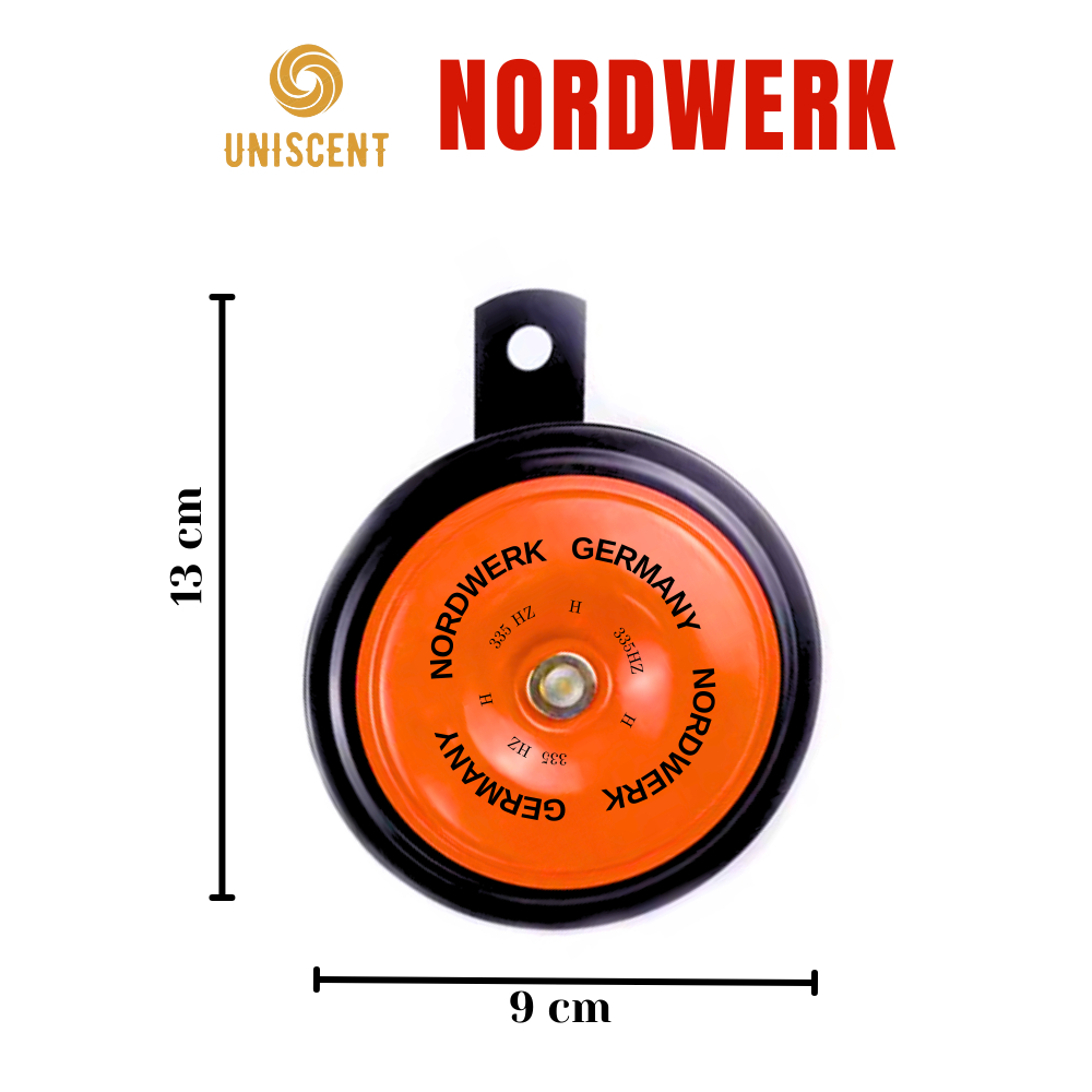 Còi Ô Tô/ /Kèn Đĩa/ Còi Xe Máy/ Còi Ô Tô Lắp Xe Máy NORDWERK DL26A 12/24v- Made In Germany