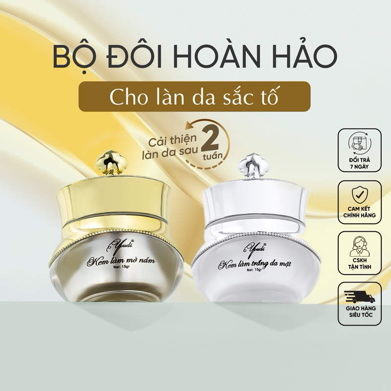 YOUDI Bộ Kem dưỡng làm mờ và giảm tàn nhang , đốm nâu , giúp giảm sạm nám  không bào mòn da 15g