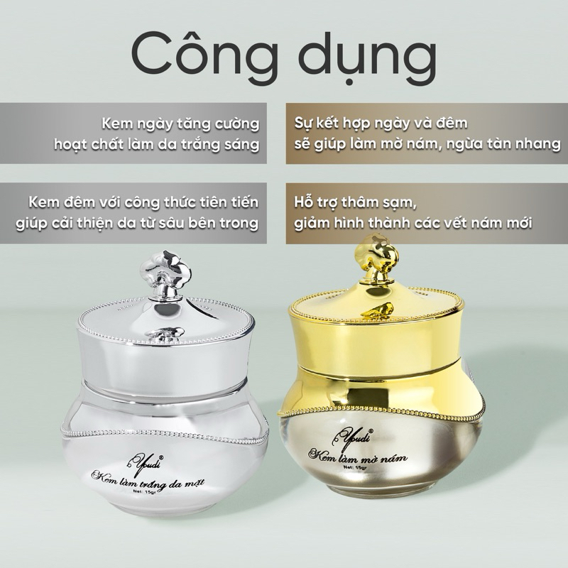 YOUDI Bộ Kem dưỡng làm mờ và giảm tàn nhang , đốm nâu , giúp giảm sạm nám  không bào mòn da 15g