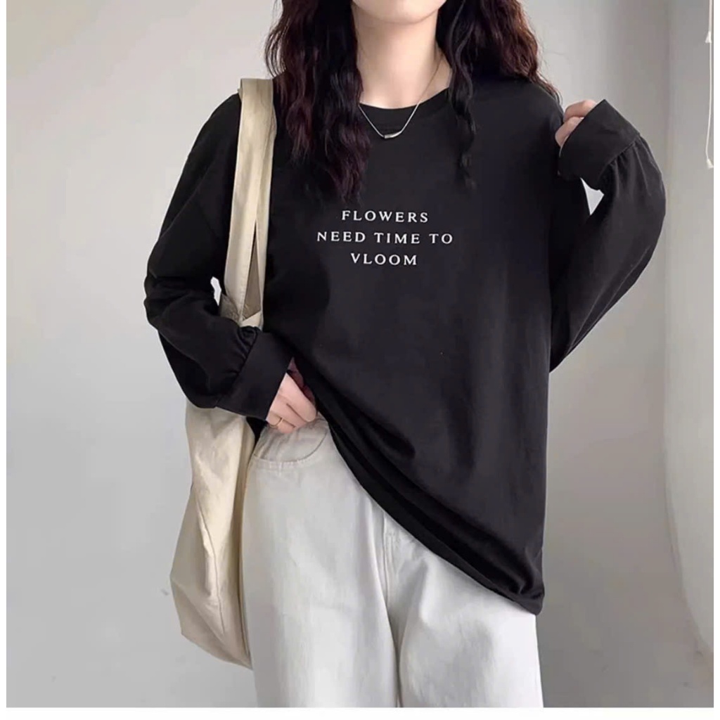 Áo thun Nữ tay dài form rộng bo tay JULY FASHION, Áo thun nữ dài tay Chất Cotton 4c chính phẩm cao cấp đẹp không xù lông