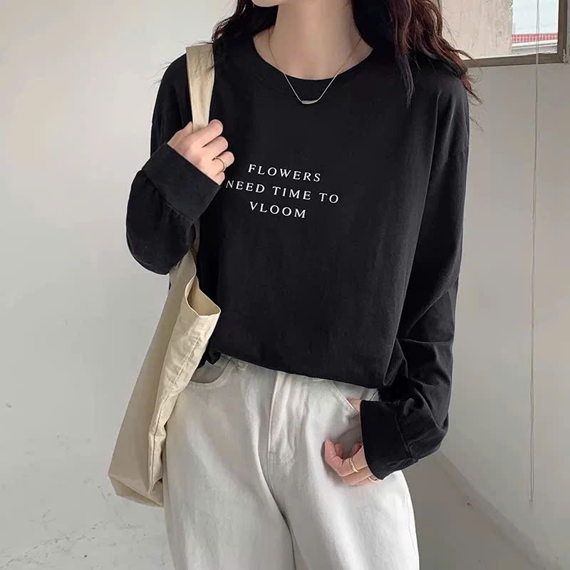 Áo thun Nữ tay dài form rộng bo tay JULY FASHION, Áo thun nữ dài tay Chất Cotton 4c chính phẩm cao cấp đẹp không xù lông
