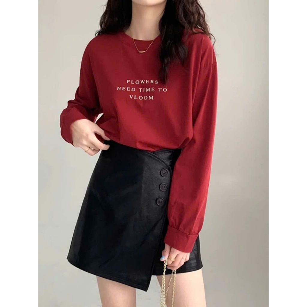 Áo thun Nữ tay dài form rộng bo tay JULY FASHION, Áo thun nữ dài tay Chất Cotton 4c chính phẩm cao cấp đẹp không xù lông